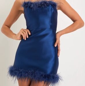 Blue Lulu's feather dress